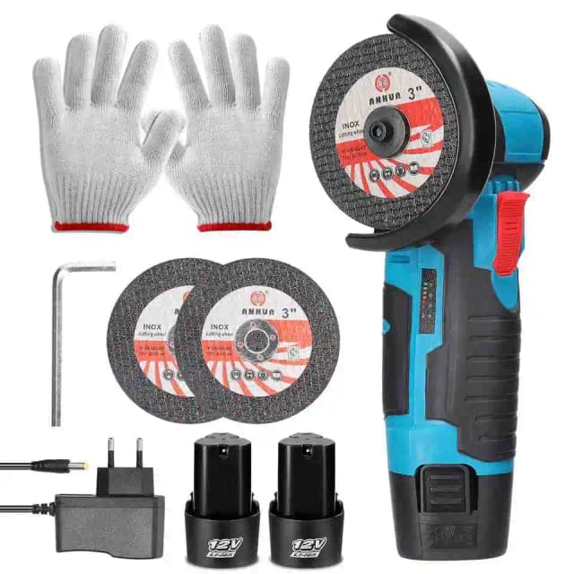 Furadeira Portátil de Alta Velocidade 19.500 RPM, Ferramenta de Corte e Polimento, Mini Esmerilhadeira Recarregável 12V Ideal para Corte de Metal e Madeira