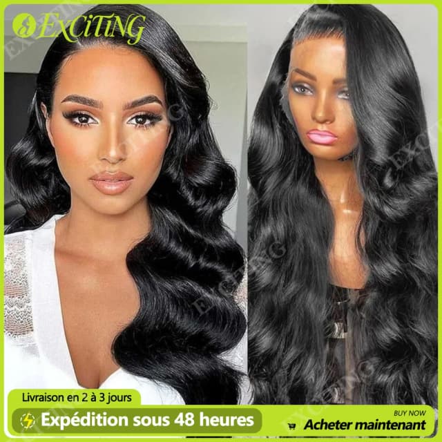 Peruca de Cabelo Humano Ondulado com Renda Frontal Transparente 13x6 de 26, 28 e 30 Polegadas, Densidade 180, Cabelo Remy Brasileiro de Alta Qualidade para Mulheres, Entrega em 3 Dias para a França