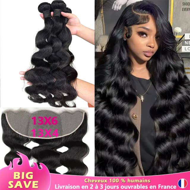 Frontal de Renda 13X6 com Cabelo Humano Ondulado e Fechamento VietnamesTissages, com Frontal de Renda 13X4 de Cabelo Virgem