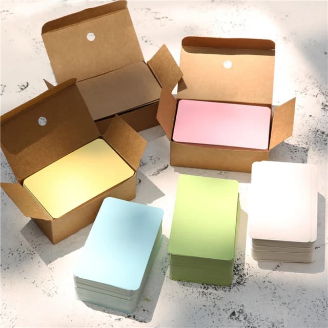 100 pcs/box papel kraft cartão cor em branco cartão de visita mensagem obrigado cartão escrevendo cartão etiqueta bookmark learning card