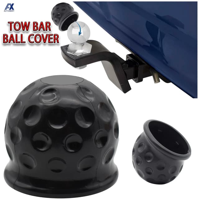 Tampa universal da bola da barra de reboque, 50mm, bola de borracha, engate do reboque, proteção da bola do reboque, acessórios pretos para carro