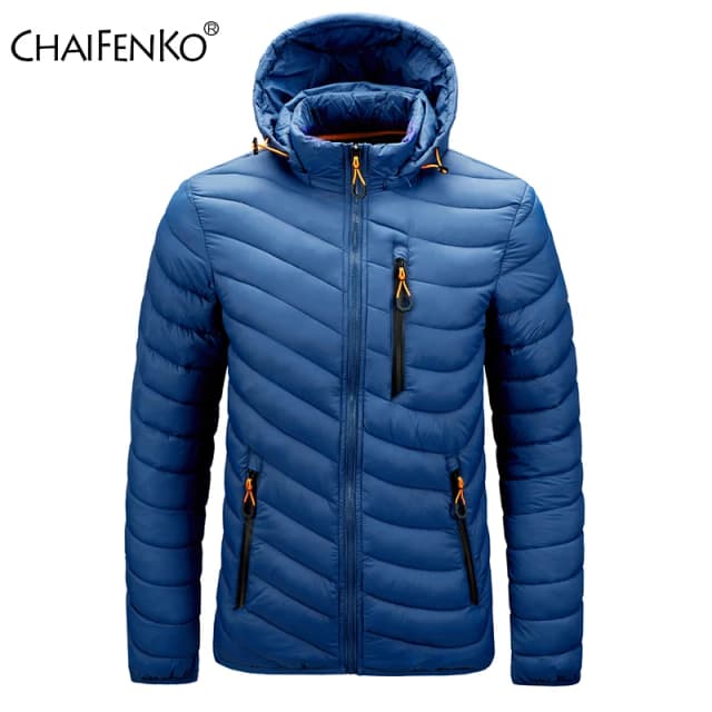 Chaifenko marca inverno quente jaqueta à prova dwaterproof água dos homens 2025 novo outono grosso com capuz parkas moda masculina casual casaco fino