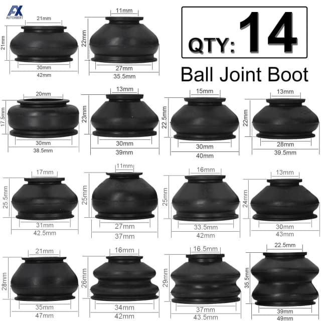 14x multipack universal suspensão do carro direção bola conjunta de borracha poeira boot capa pista gravata virar hastes termina conjunto peças acessórios