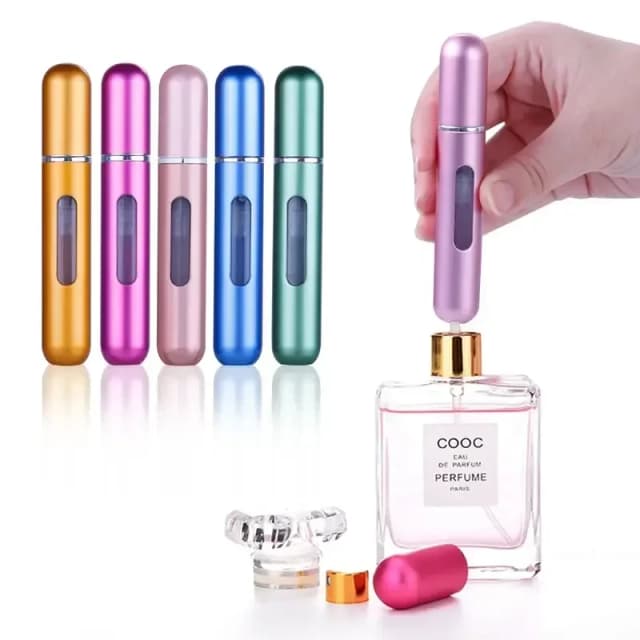 5ml carga inferior perfume recarregável garrafa recipiente líquido para cosméticos spray engarrafamento dispensador cabeça de imprensa portátil viagem