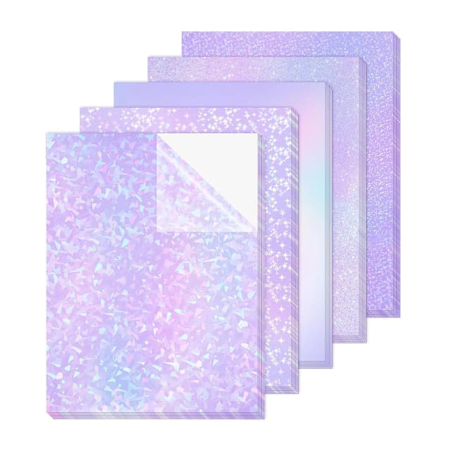 50 folhas a4 vinil transparente holográfico filme laminado a frio sobreposição holográfica 8.3x11.7 polegadas vinil adesivo para adesivos 5 estilos