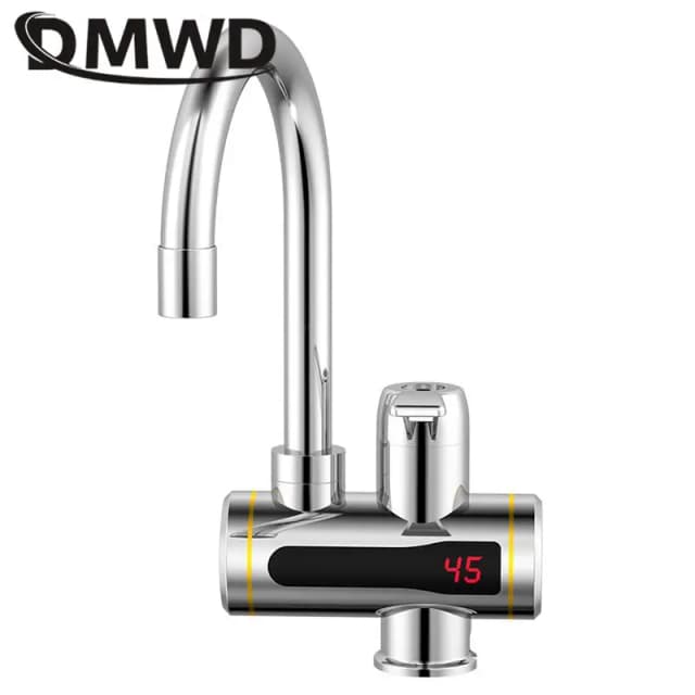Dmwd aquecedor de água elétrico instantâneo sem tanque, torneira de cozinha com aquecimento instantâneo, aquecedor de água com display de temperatura led ue