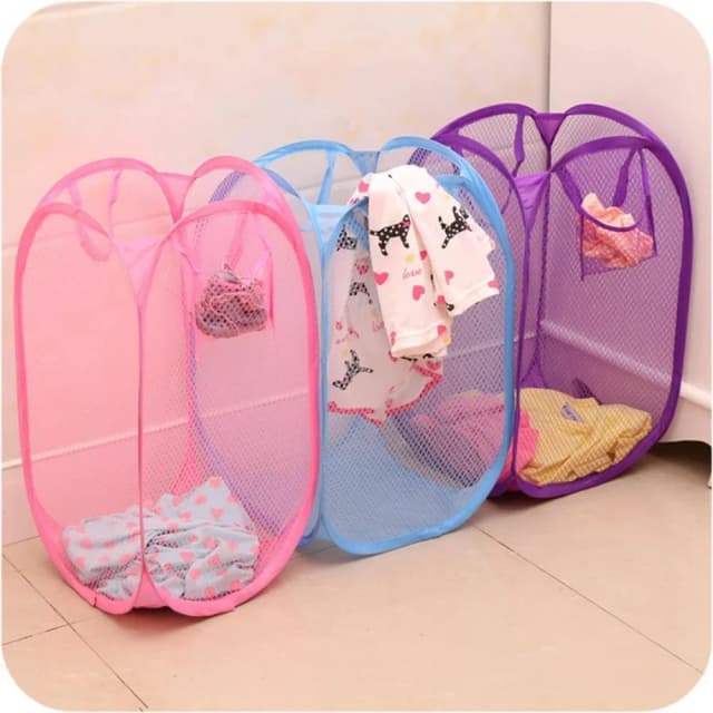 Cesta dobrável para armazenamento de roupas sujas, cesta de malha para armazenamento de roupas sujas, saco de armazenamento doméstico