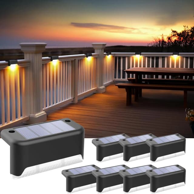 1 pçs 4 pçs luzes de deck solar ao ar livre luzes solares à prova dwaterproof água luz do jardim solar escadas luz para pátio escadas trilhos caminho
