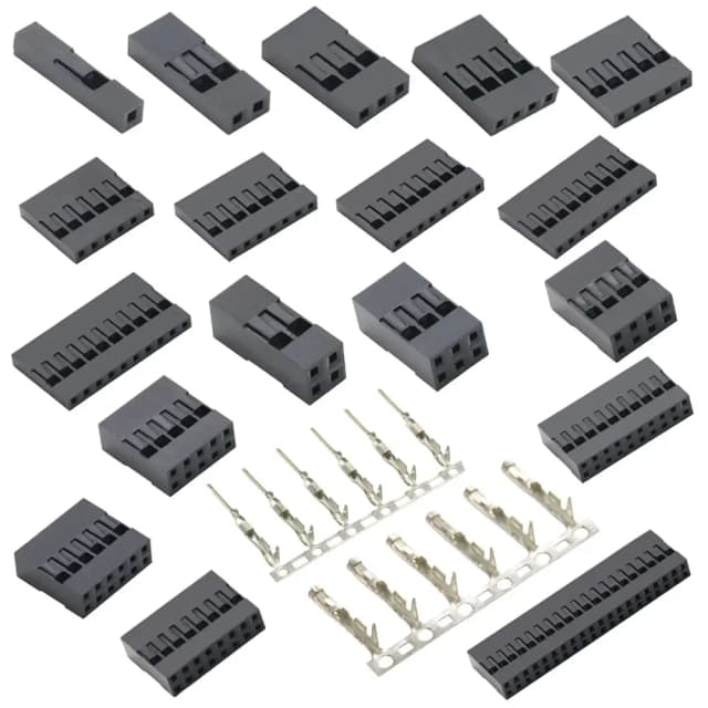 Plugue de plástico dupont 2.54mm, conector dupont de fileira dupla única 1/2/3/4/5/6/7/8/9/10p 2*2/3/4/5/6/8/10/20p, terminais de carcaça