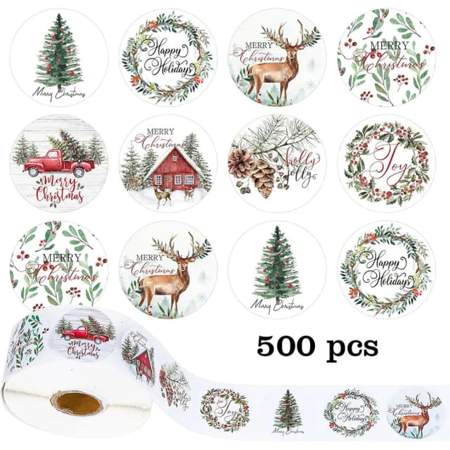500 peças adesivos de presente com tema de Natal de desenho animado, adesivos de recompensa, adesivos de série de anime, adesivos de computador, adesivos de presente