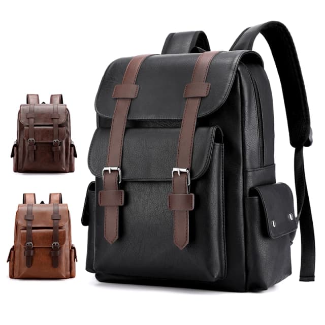 2023 homens mochila de couro do plutônio bagpack grande portátil mochilas masculino preto mochila para adolescentes meninos marrom sac a dos