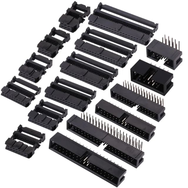 Conector fêmea do soquete de FC IDC, passo de 2.54mm, fita, 6 8 10 12 14 16 18 20 24 26 30 34 40 50 60 64Pin cabo masculino do soquete, DC3, encabeçamento