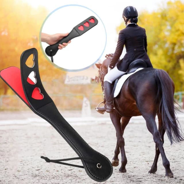 PU Leather Soft Handle Riding Paddle, Jogo exterior, Cavalos de corrida reutilizáveis, Ferramentas de prática de treinamento de cavalos, Jogo exterior