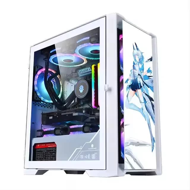 PC Gamer AOTESIER com CPU Core i7, 8G/16G de RAM, SSD de 256G, HD4600, painel lateral de vidro temperado com visão total ATX/ITX/M-ATX.
