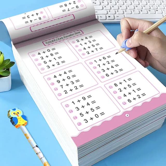 64 páginas/livro adição e subtração infantil aprendizagem matemática livro de exercícios aritméticos manuscritos cadernos