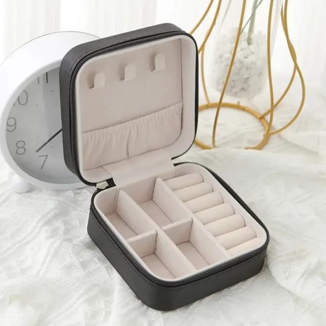 1pc portátil caixa de armazenamento de jóias casa viagem brincos colar anel caixa de jóias mini em camadas caso de exibição de jóias