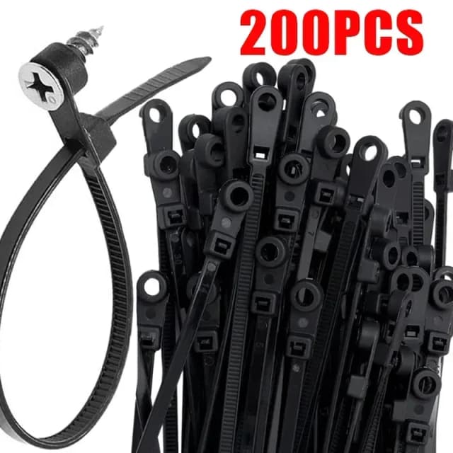 Laços de cabo de náilon criativos com parafuso buraco montagem auto travamento loop envoltório pacote laços cinta diy cabos de escritório fio fixar organizador