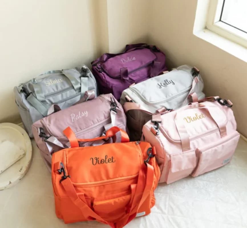 Mochila personalizada para mulheres, Weekender Bags com nome, bolsa de viagem bordada, presente de Natal