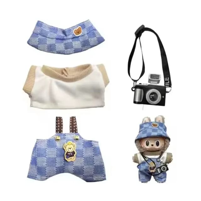 Para gxlaihly 17cm labubu boneca roupas roupa bonito traje adequado para 17cm labubu bonecas moda boneca roupas