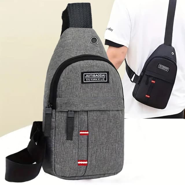Estilo neutro, bolso frontal ajustável para homens e mulheres, bolsa de bolso de pano Oxford de ombro único