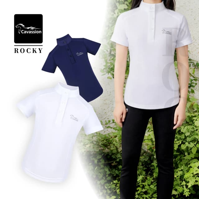 Kids' Riding Horse T Shirt, Cor branca, Competição Equestrian Equipment, Crianças Casaco de manga curta, Girl Rider, Crianças