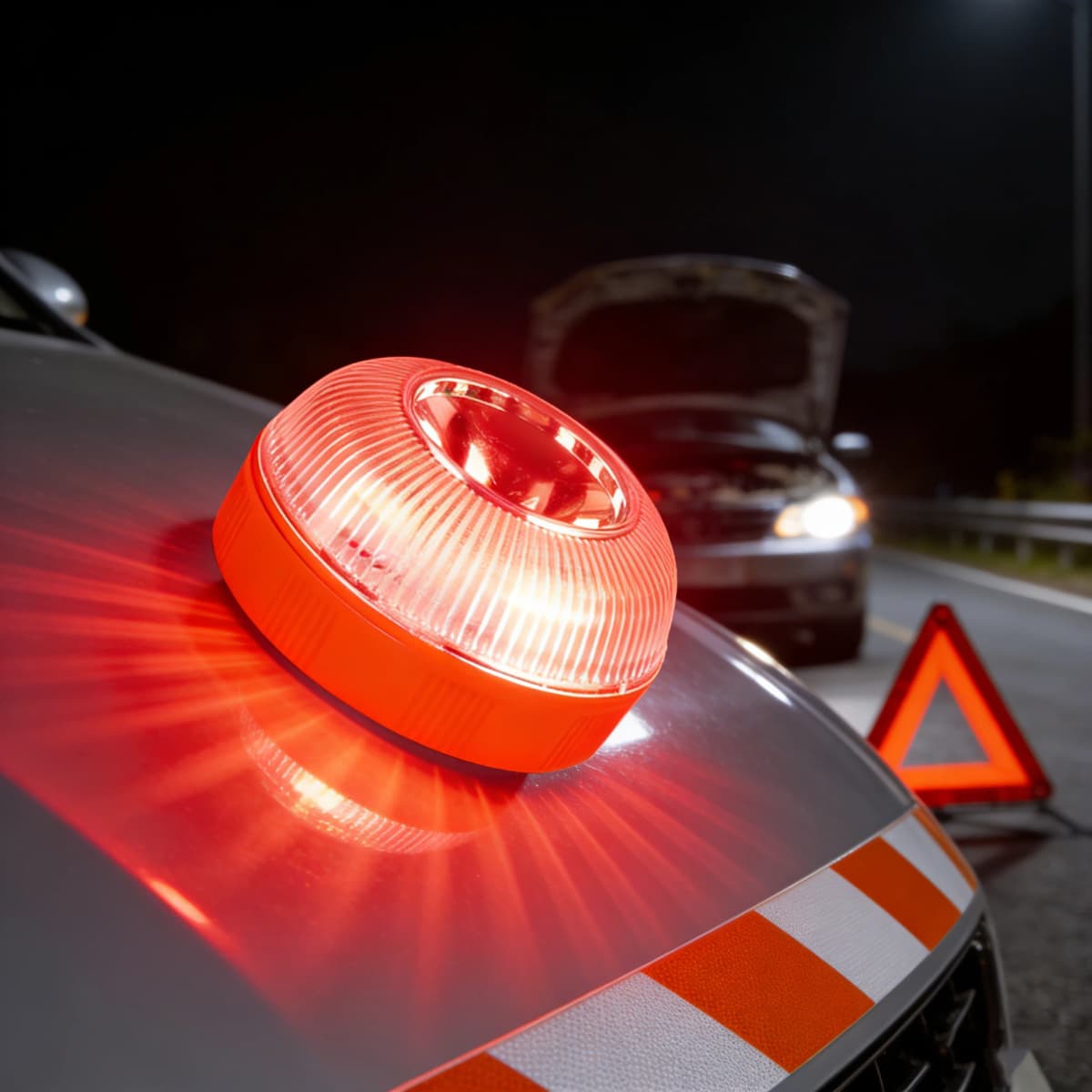 Led carro luz de advertência estroboscópica portátil luz de emergência indução magnética luz acidente estrada acessório segurança piscando luz
