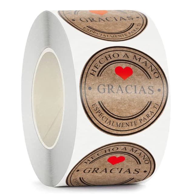 100-500 peças vários estilos kraft obrigado espanhol obrigado etiquetas adesivos artesanais scrapbooking papelaria adesivo