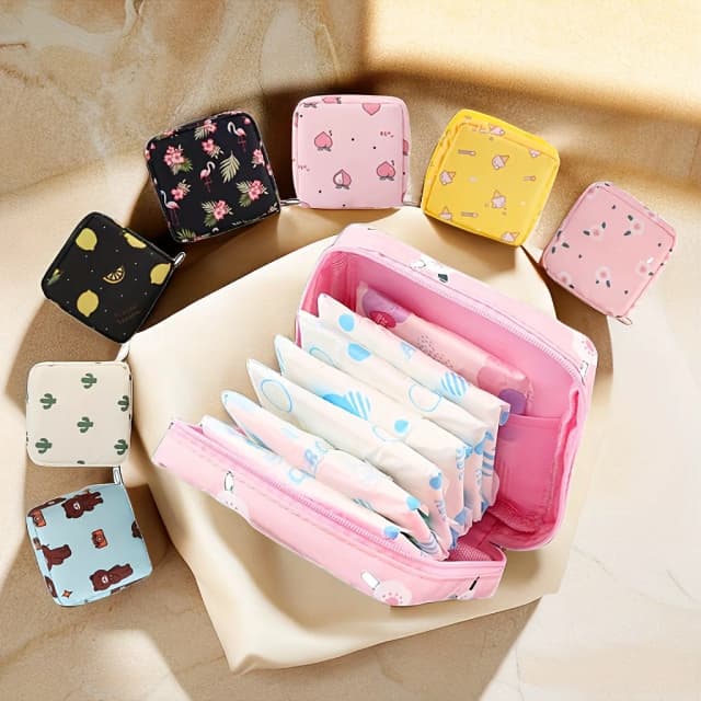 À prova d'água, grande capacidade, bolsa de armazenamento fofa, portátil, adequada para armazenar cosméticos, fones de ouvido, cabos de dados, sanitários