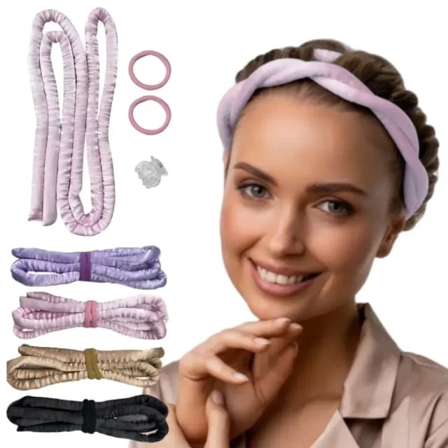 Haste de ondulação sem calor, modelador de cabelo macio, sem calor, cachos de seda preguiçosos, faixa de cabeça para dormir, ferramentas de estilo de cabelo