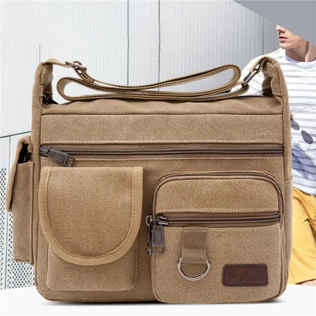 Bolsa de ombro de lona masculina casual, bolsa crossbody de viagem, bolsa de luxo mensageiro de alta qualidade, moda