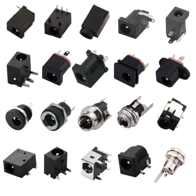 10 Conectores DC 5.5x2.1mm 3.5x1.3mm, Soquete Fêmea de Alimentação DC com Montagem em Painel, Adaptador de Energia DC-005C/022B/25M