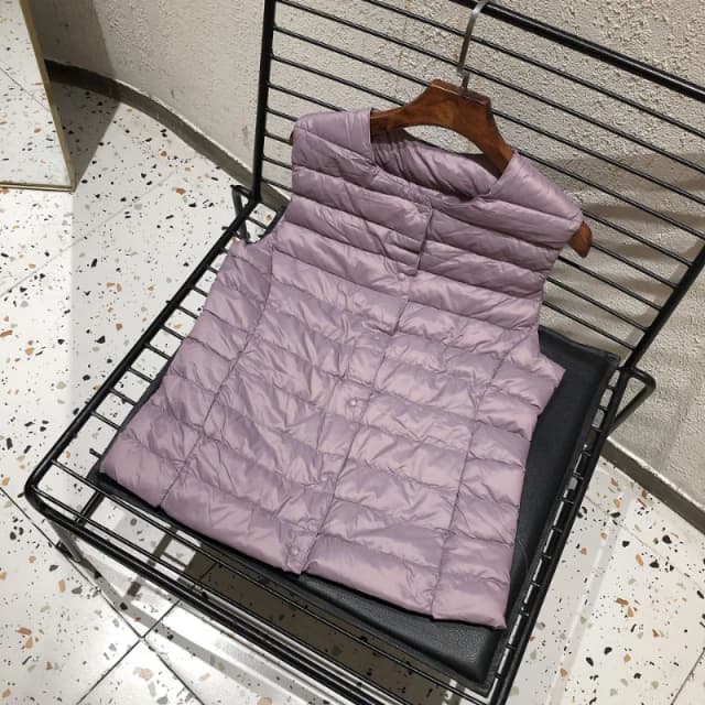 Feminino 90% pato branco para baixo ultra leve empacotável quente forro colete 2023 novas mulheres sem mangas jaqueta puffer