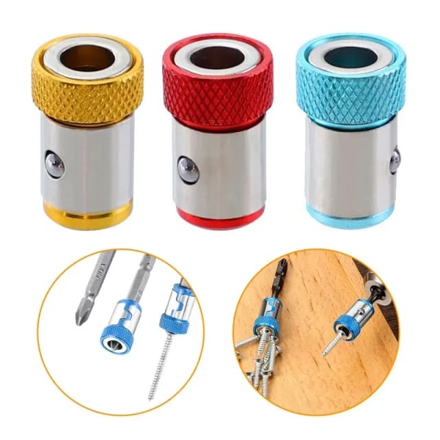 3pc universal 1/4 lote cabeça colorida bobina magnética metal chave de fenda cabeça posicionamento magnetizador ferramenta elétrica conjunto acessório