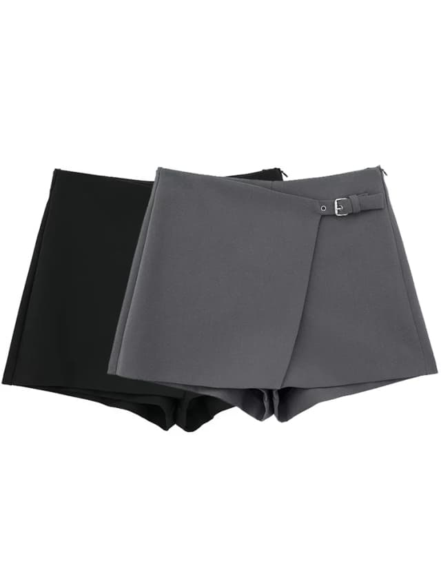 Willshela moda feminina sólida bandagem lateral zíper mini saias shorts vintage cintura alta feminino chique senhora shorts