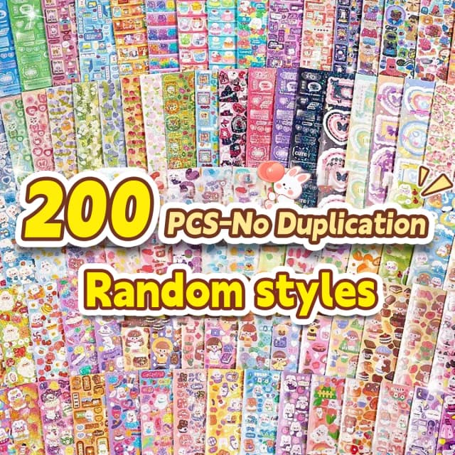 20-200 pçs goo cartão bonito adesivos kawaii dos desenhos animados adesivo a laser sem repetição para diário criança diy estudantes da escola decoração papelaria