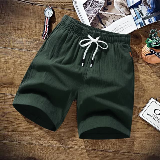 Calções de verão masculinos sólidos shorts casuais 100% algodão shorts de carga marca praia shorts algodão linho boardshort ásia tamanho M-9XL