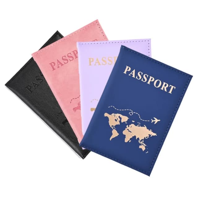 Porta-passaporte da moda com estampa de letras para mulheres e homens, capa protetora para passaporte, carteira de viagem, porta-bilhetes, cartão de identificação, bolsas com clipe