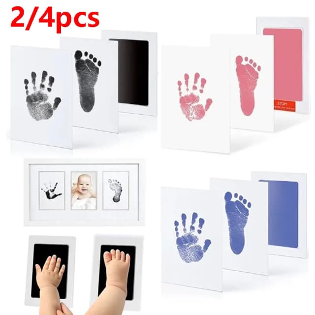 2/4pc almofadas de tinta de pegadas de mão do bebê seguro não-tóxico sem toque kits de almofada de tinta sem tinta pet gato cão pata imprime lembranças presentes