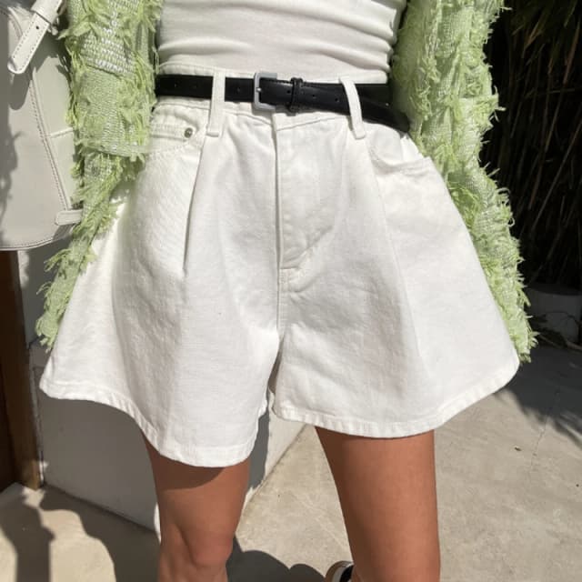 Realeft verão lavado cintura alta feminina a linha denim shorts bolso branco 2025 novo casual solto perna larga jeans shorts feminino