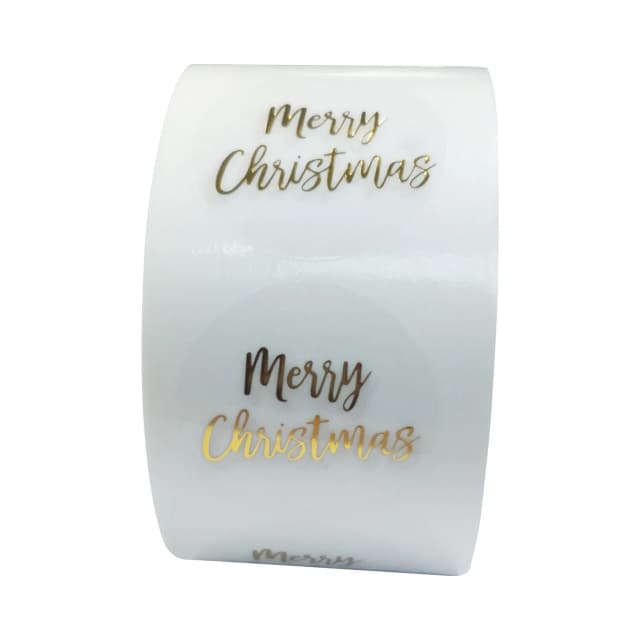 100-500 pçs redondo claro feliz natal adesivos obrigado cartão caixa pacote etiqueta adesivos de vedação decoração de casamento papelaria