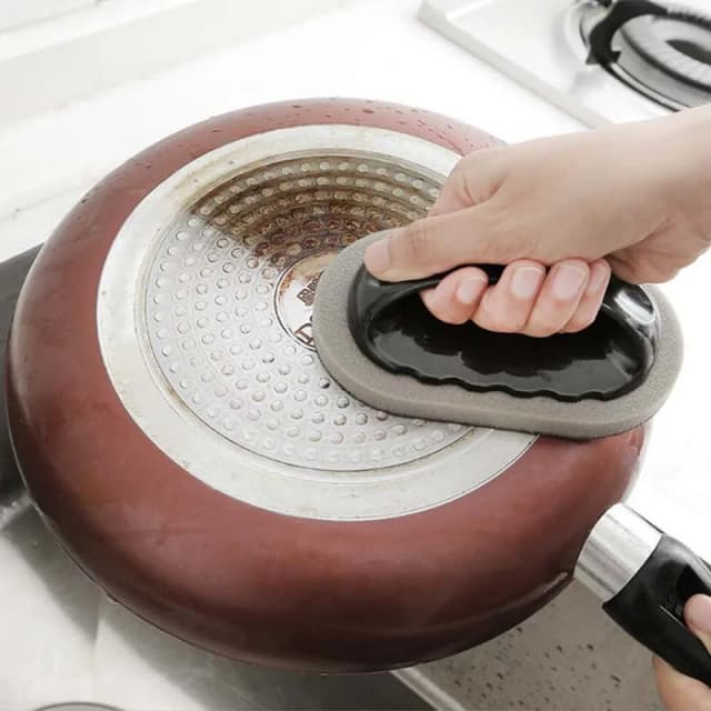 Com alça esponja de esmeril esfregar magia adequado para bancadas de cozinha pote de lavagem inferior preto sujeira limpar tábua de cortar lavagem em casa