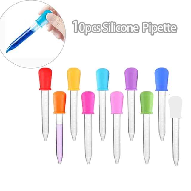 Pipeta de plástico de silicone 10 tamanhos 5ml, suprimentos para experimentos de laboratório escolar, conta-gotas, medicina de alimentação, líquido, olho, orelha, pipeta conta-gotas