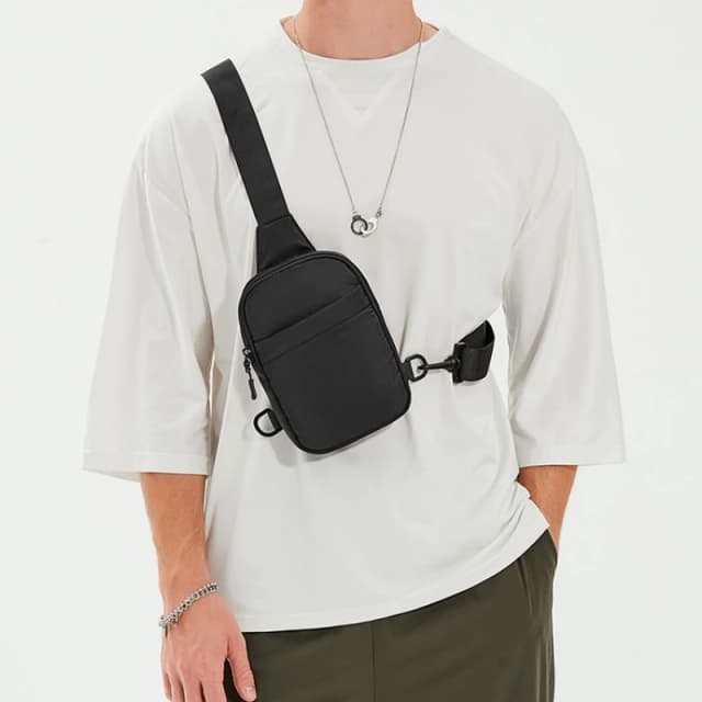 Bolsa de cintura multifuncional 2 em 1, bolsa de peito para viagem ao ar livre para homens e mulheres, casual, crossbody, pequena, estilingue, mochila, estilingue