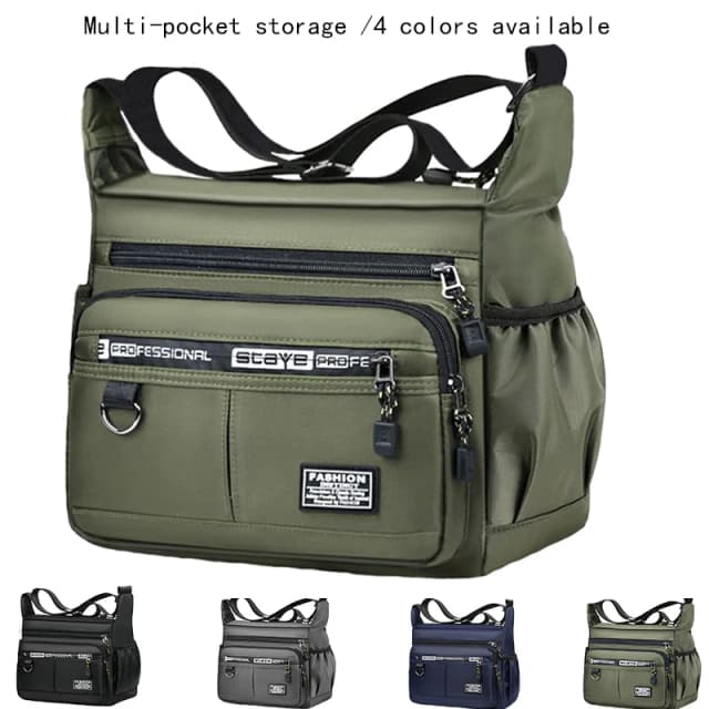 Bolsa crossbody de negócios masculina com bolsos multicamadas alça de ombro ajustável para viagens de trabalho