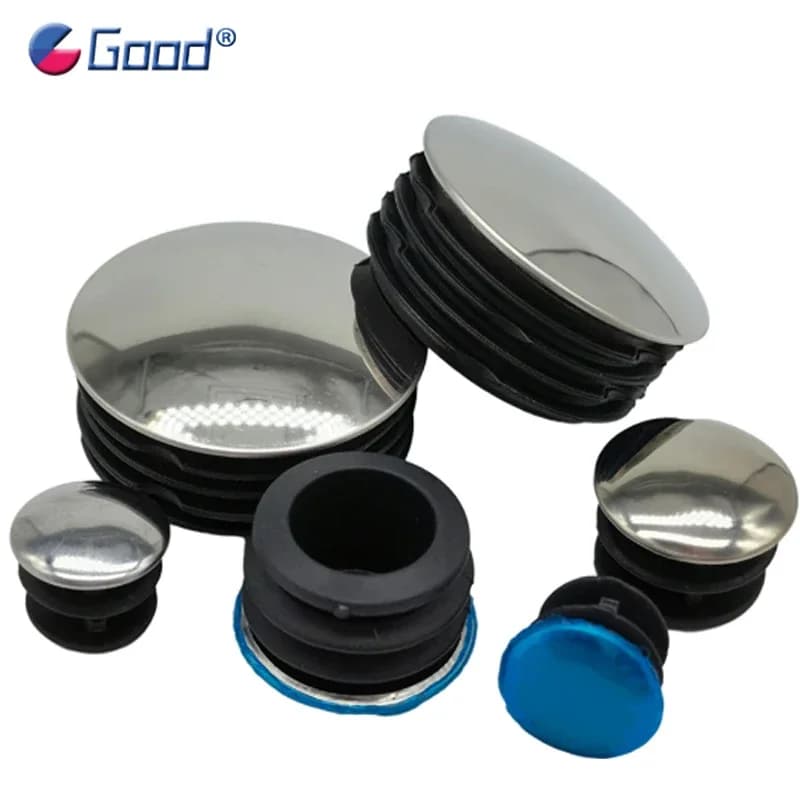 Tampa redonda de aço inoxidável para extremidade de tubo, tampa para perna de móveis com espelho, folha de ferro de plástico, protetor de piso, diâmetro 16-60mm