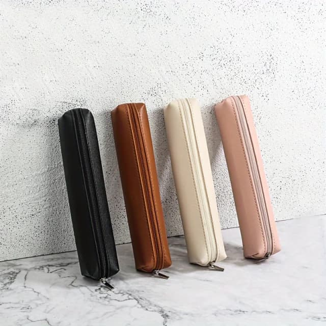 Estojo de Lápis Mini para Maquiagem, Estojo de Lápis em Couro Sintético Premium: A Combinação Perfeita de Estilo e Funcionalidade