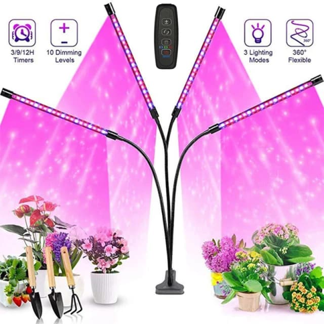 Usb led planta crescer luz jardim interior 10 níveis reguláveis crescer luz espectro completo temporizador configuração estufa hidropônica 3h/9h/12h