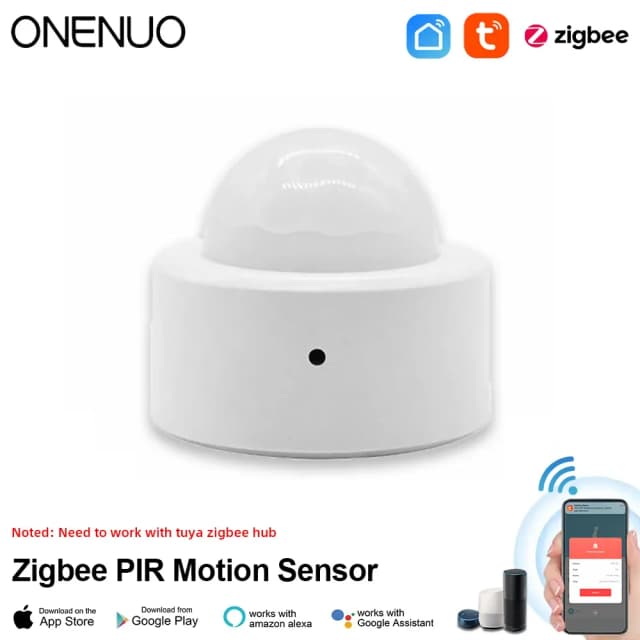 ONENUO-Tuya Zigbee Mini Smart PIR Motion Detector, Sensor Infravermelho do Corpo Humano, Anti Roubo, Controle Remoto Tuya App, Vida Inteligente