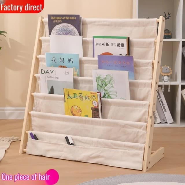 Casa de madeira maciça do chão ao teto estante removível multi-camada armazenamento estante crianças imagem livro rack de armazenamento