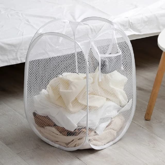 Cesta de lavanderia dobrável portátil, cesta de armazenamento de roupas sujas, organizador doméstico para roupas
